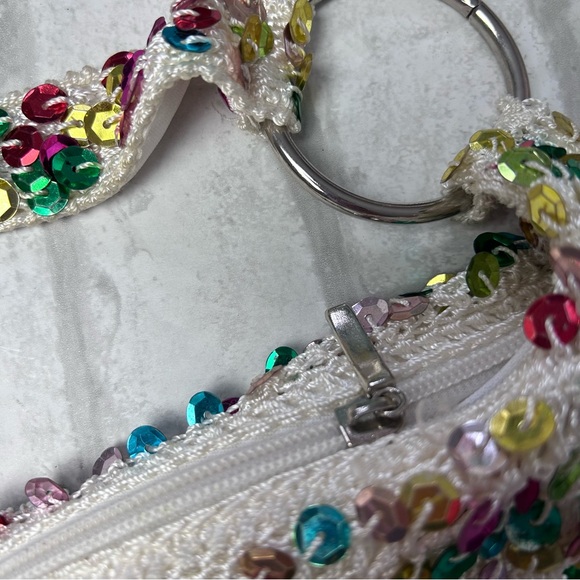 Y2K Sequin Multicolor Crochet Handbag Purse - Picture 5 of 8